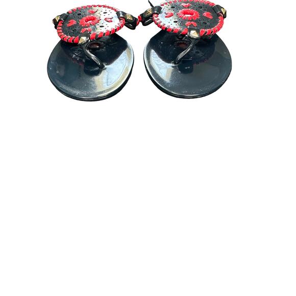 Jack Rogers Navy Blue Red Beachy‎ Studded Georgica Jelly Thong Sandals Size 8 - Picture 4 of 8